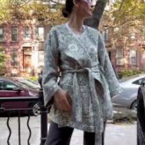 OddBird Mosaic Coat - Sage Green - XS / S - Brand New